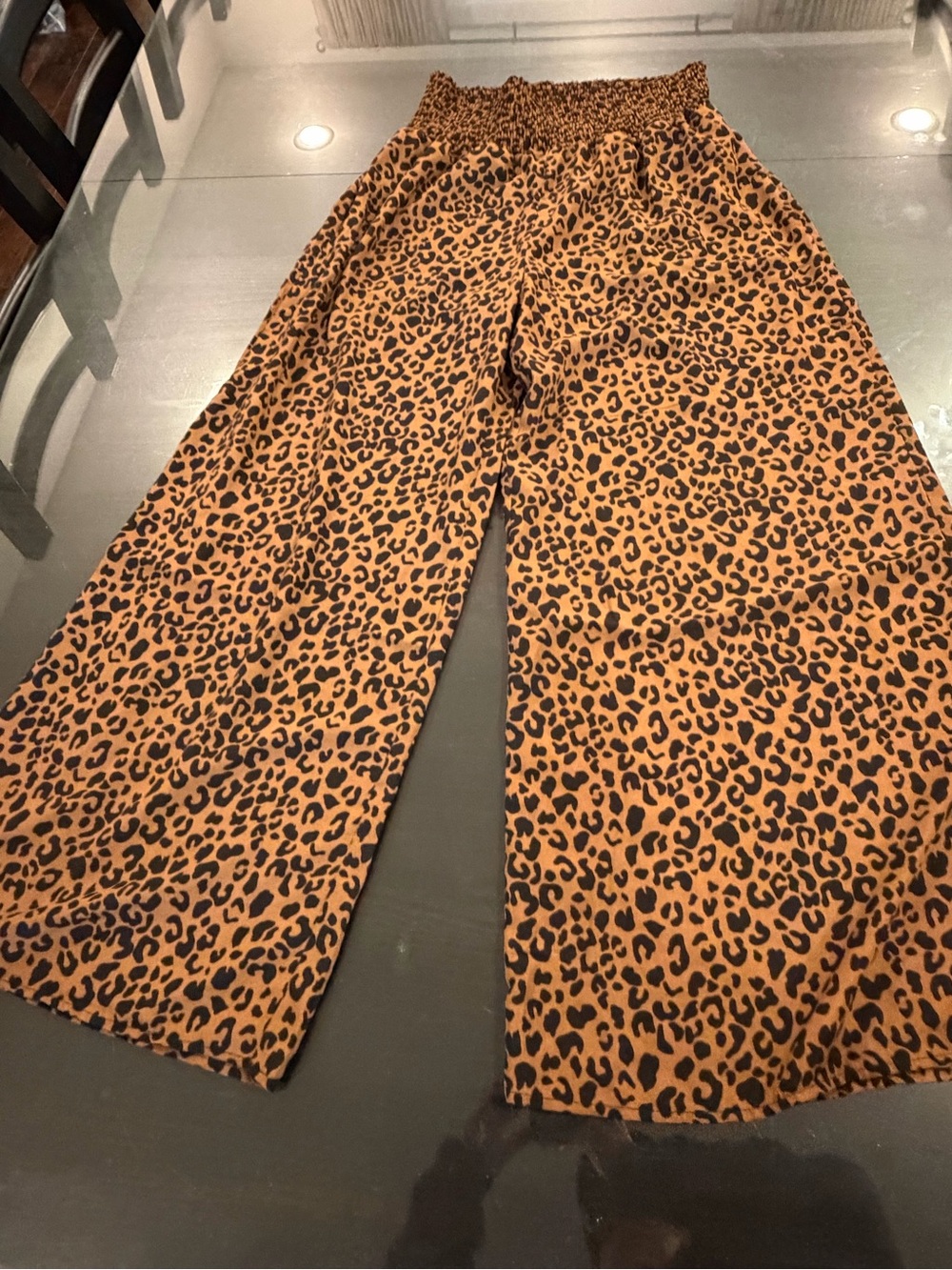 Source Unknown Leopard Print Pants - Brown & Black